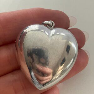 Vintage 925 Sterling Silver pendant Puffy Heart